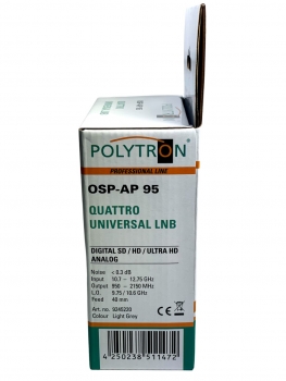 Polytron OSP-AP 95 Quattro Lnb, Hellgrau, HDTV-, SDTV und Ultra HD-Umsetzung