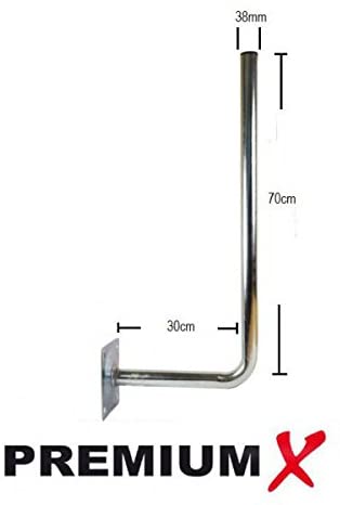 AM Sat Shop - PremiumX Wandhalter 30cm aus Stahl 70cm Halterung Mast inkl.  Mastkappe für Sat Schüssel Balkonhalter Ø 38mm